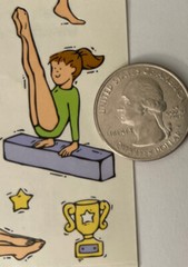GYMNASTICS Stickers(11pc)Competition￼•Trophy•Metal•Mats•Olympics￼•Dance•BAL Beam
