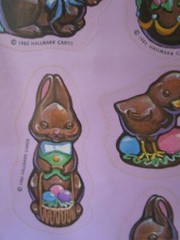 Chocolate Scented Easter Stickers Vintage Hallmark 1983 A Single Sheet