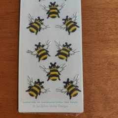 VINTAGE 1986 SANDYLION SANDY LION FUZZY VELOURS BUMBLE BEE STICKERS NOS SEALED