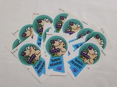 Vintage Terrific Reader Super Bears Award Ribbon Sticker Lot Teacher Home School