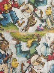 Vintage PZB Paul Zoecke Berlin Easter No. 1254 Die Cut Bunny Germany 6 Hinged