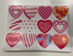 56 sheets 5×7 Heart Stickers/Labels Multi Design LOVE Swirls Bag Stuffers Craft