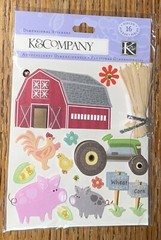 K&Company K&CO FARM LIFE Stickers Farmer Barn Rooster Pig Tractor Corn Flowers