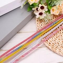 6mm x 120cm Rhinestone Rope Crystal Rope Yellow Mesh Yellow Diamond