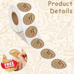 PANTIDE Cottage Food Law Labels Kraft Brown 2″ Round Stickers 500 Count