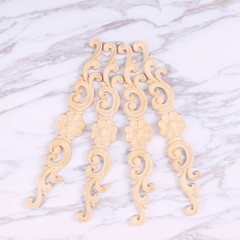 4 PCS Wood Appliques Door Wood Appliques Cabinets Applique Frame Corner Molding