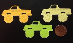 MONSTER TRUCK Die-Cuts(6Pcs)Approx.2.5″x1.5″ Acid-Free•Kids•Mud•Dirt•Toys•Boys
