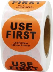 USE First Stickers Restaurant Food Service FIFO Label 1.5 Inch Total 500 Labels
