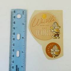 VINTAGE STICKERS The Disney Store Snow White Characters HAPPY SNEEZY GRUMPY