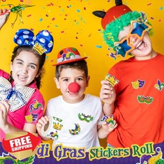 Kirako 500pc Mardi Gras Fleur de Lis Stickers