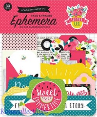 Echo Park Summer Fun Ephemera Tags & Frames New! Sunshine, Beach