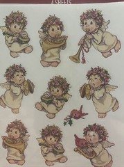 NOS Vintage Hallmark 4 sheets stickers Angel Christmas Mary Hamilton ?