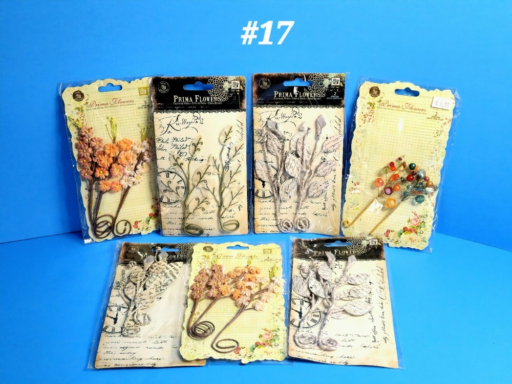 RETIRED PRIMA BEAUTIFUL 7 PKS VINES STEMS FLOWERS SCRAPBOOK EMBELLISHMENTS #17