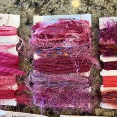 Fiber Art Yarn Journal Scrapbook Mixed Media Destash Mixed lot 5 cards