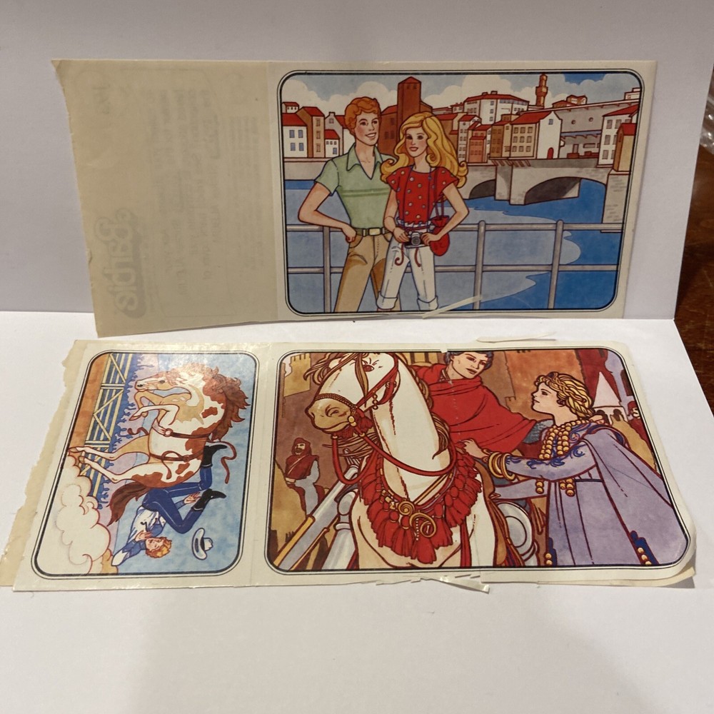 5 Vintage 1983 Barbie Stickers Topps Italy – # 175, 176, 22, 194 & 195 Mattel