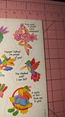 Vintage Hallmark Stickers Birds Toucans Peacock Rewards 1 Sheet READ