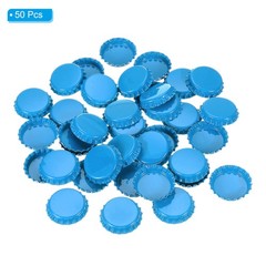 50 PCS Bottle Caps, 1″ Double Sided Printing Bottle Caps, Sky Blue