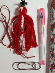valentines junk journal scrapbook tassel pen clip 62 rabbits pink bow