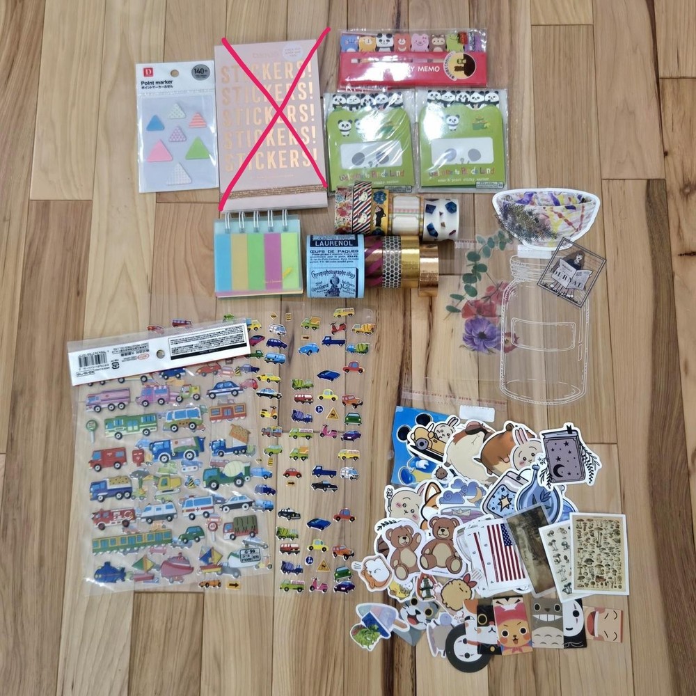 Huge Sticker Bundle – Washi Tape, Sticky Notes, Sticker Sheets, Cartoon, Animals