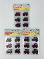 18 Rhinestone Cherry Pair Stickers (2 Cherries per Sticker) Red and Green Crafts