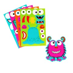 Oriental Trading Halloween Monster Make-a-Character Sticker Sheets – 4″ x 6″, 12