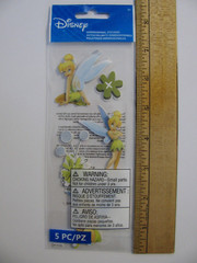 Disney Stickers TINKERBELL Flowers Dimensional 5 Pieces NOS