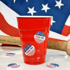 500Pcs Patriotic Thank You Stickers Vintage American Flag Label Decals for 250Th