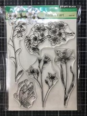 New Penny Black Rubber stamp clear NATURE’S ART FLOWERS BUTTERFLY
