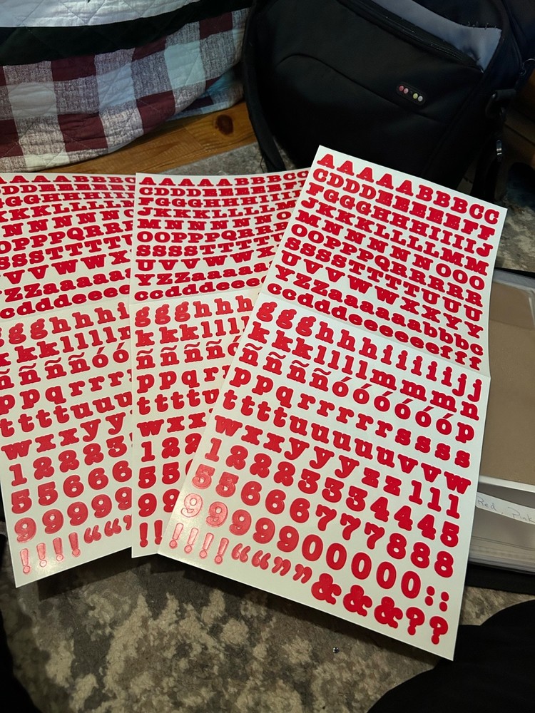 Lot of three Red Creative Memories ABC/123 Classic Lettering Stickers