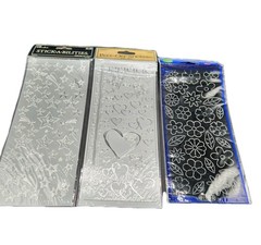 The Paper Studio Starfoam – Peel-off Stickers – Black Silver – Flowers Stars New