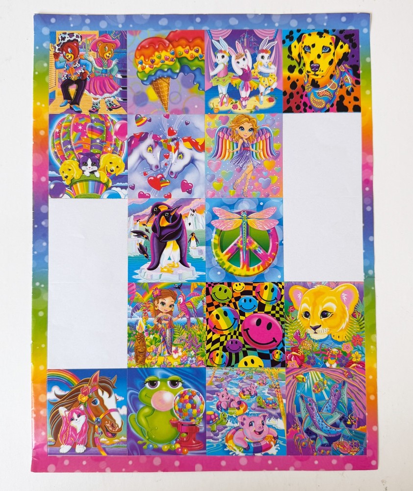 Large Lisa Frank Sticker Sheet 16 Stickers