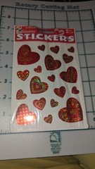 Vintage Stickers Hearts Valentine Sparkle Paper Magic Group New In Pack 1 Sheet