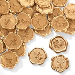 30Pcs Gold Wax Seal Stickers Envelope Seal Sticker -Adhesive Wax Stamp Sticke…