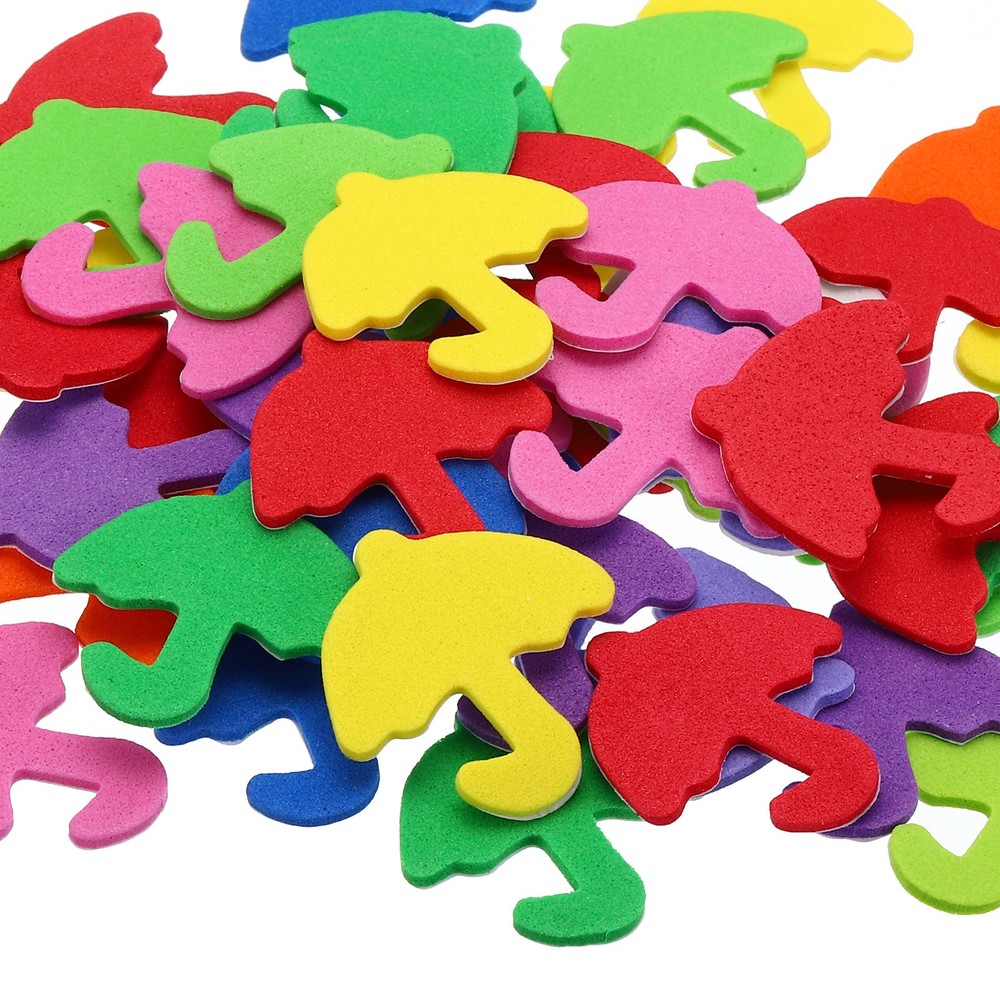 4Pack 192Pcs Foam Stickers EVA Self Adhesive Foam Shape Stickers,Umbrella Style