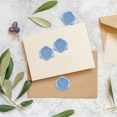 100Pcs Eucalyptus Wax Seal stickers Blue Self Adhesive Envelope Seal Stickers