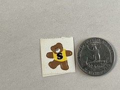 Vintage Toots Alpha Bear Stickers Cardesign A-Z Letter S Teddy Bear 1983 80s