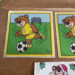 Vintage 80s BJ STICKER LOT Of 11 Stickers 1981 Soccer Bear Christmas Licorice
