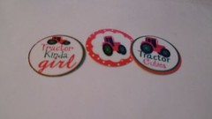 Pre Cut One Inch Bottle Cap Images TRACTOR GIRL Free Shipping