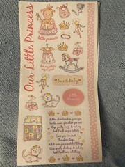 Little Girl Baby Princess sticker sheet, Pink