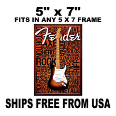 Guitar Rock Fender Vinyl Decals Stickers Vintage Replica Since Rock ‘N’ Roll