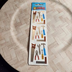VTG Sandy lion Mylar Stickers Tools Hammer Saw Wrench Screwdriver NOS