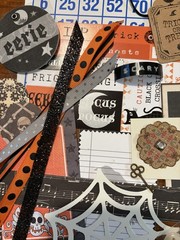 Junk Journal,Scrapbooking Lot, Halloween, Spooky Themed Supplies, Embellishments