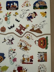 Charles Schulz Peanuts Snoopy Halloween Thanksgiving Sticker Sheet Large Format2