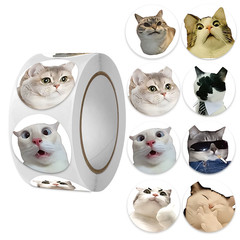 100Pcs/500Pcs Cartoon Meme Cat Stickers for School Reward Stickers Classroom Dec