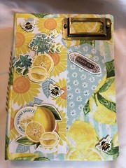 Lemon Themed Junk Journal 6 X 8 X 2” Approximately 40 Pg