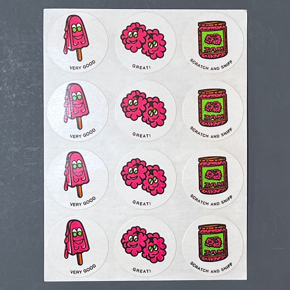 CTP 1981 Scratch and Sniff Sticker Matte Sheet RASPBERRY