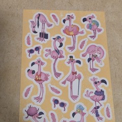 Stickii Club Pipsticks Pink Cute Flamingo Sticker Sheet Bundle summer colorful
