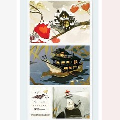 Fantasy Snail Adventure Stickers – Tiny Travels Sticker Sheet – Scrapbooks