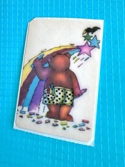 Vintage 1980s StickerMania Sticker Artist Bear Painting Rainbow W Crow Friend