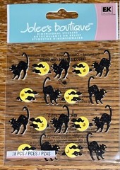 Jolees Black Bats & Cats Repeats Gems Halloween Full Moon Witch Stickers Holiday